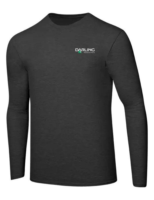 Ring Spun Dark Heather Grey 4.5 oz Long Sleeve T-Shirt w/Darling Ingredients Logo