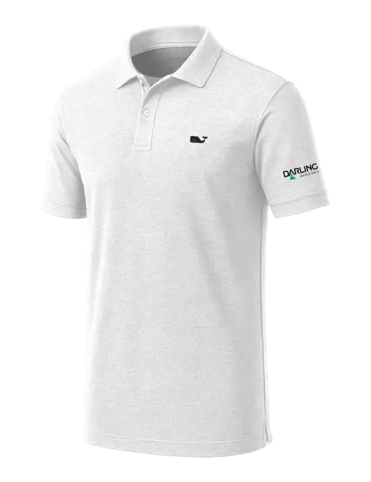 Vineyard Vines Edgartown White Pique Polo w/Darling Ingredients Logo