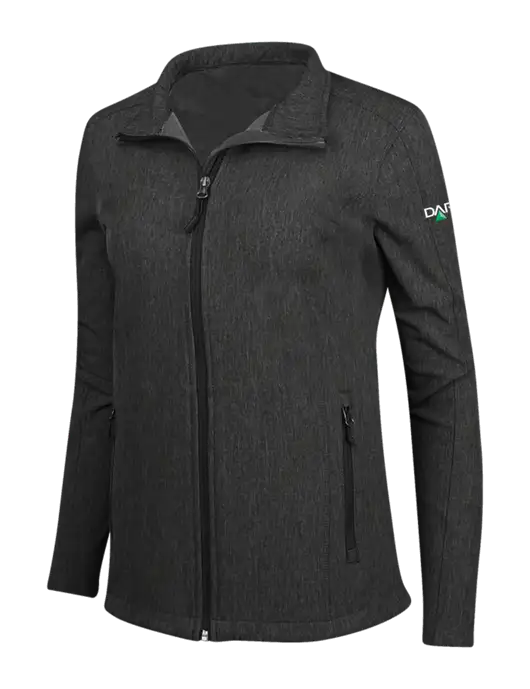 Black Charcoal Heather Womens Core Soft Shell Jacket w/Darling Ingredients Logo
