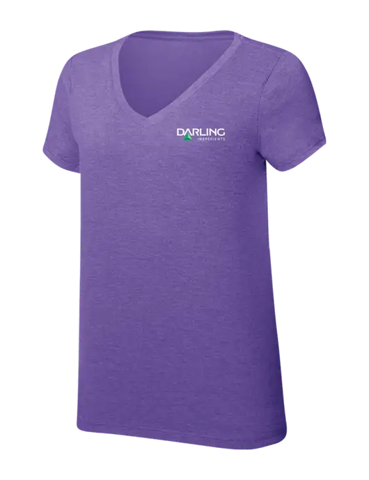 Womens Simply Soft V-Neck Purple Frost 4.5oz  Poly/Combed Ring Spun Cotton T-Shirt w/Darling Ingredients Logo