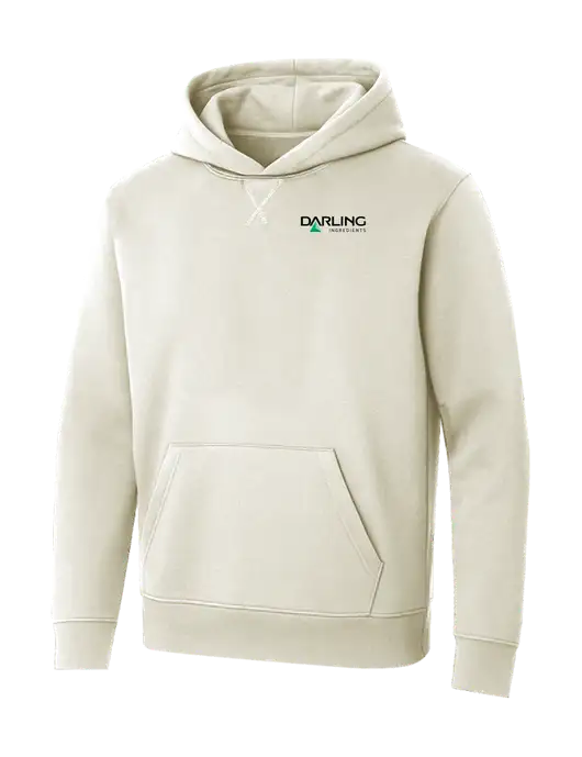 Allmade White Sand Organic French Terry Pullover Hoodie w/Darling Ingredients Logo
