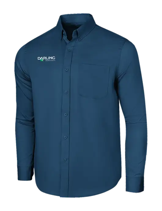 Long Sleeve Light Navy Superpro React Twill Shirt w/Darling Ingredients Logo