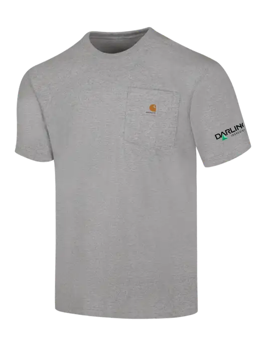 Carhartt Workwear Light Grey Heather Pocket Short Sleeve T-Shirt w/Darling Ingredients Logo