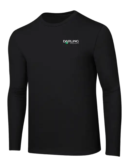 Ring Spun Jet Black 4.5 oz Long Sleeve T-Shirt w/Darling Ingredients Logo