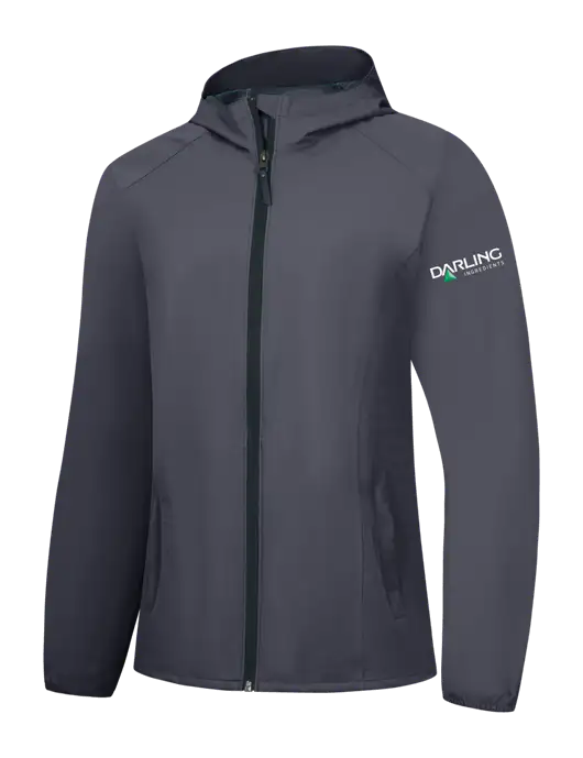 Womens Dark Grey Essential Rain Jacket w/Darling Ingredients Logo