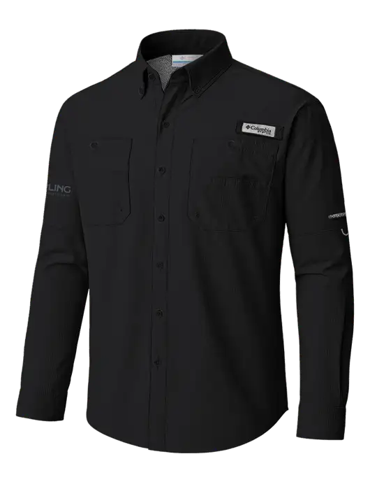 Columbia Black PFG Tamiami II Long SleeveShirt w/Darling Ingredients Logo