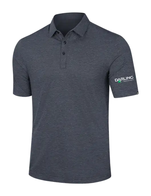 TravisMathew Dark Grey Slate Heather Sunnyvale Polo w/Darling Ingredients Logo