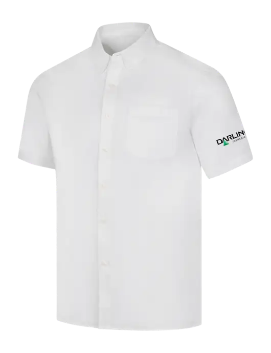 Short Sleeve White Superpro React Twill Shirt w/Darling Ingredients Logo