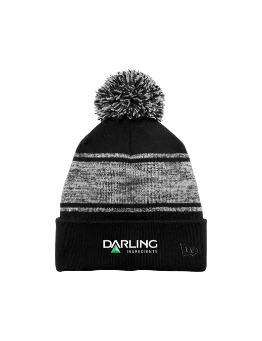 New Era Black/Charcoal Knit Chilled Pom Beanie w/Darling Ingredients Logo