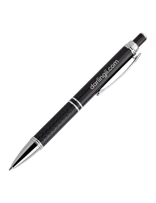 Black Stellar Scribe Pen - Black Ink w/DI URL Logo, Darling Ingredients Logo