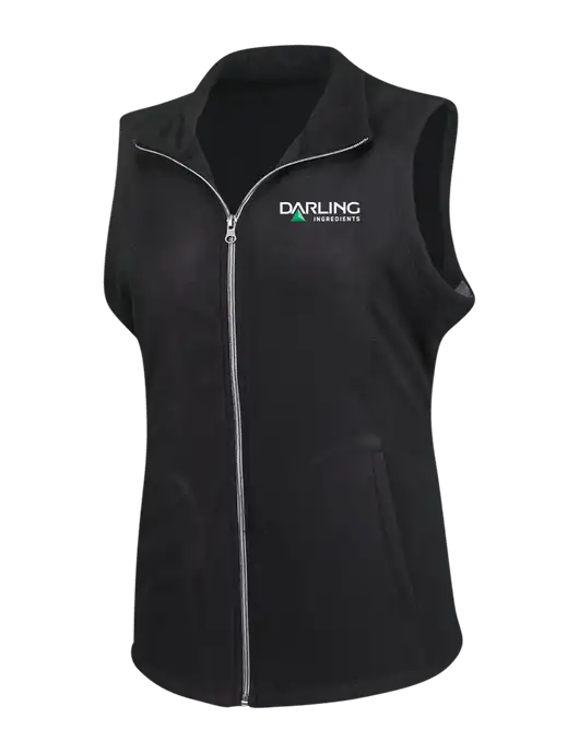Black Womens Microfleece Vest w/Darling Ingredients Logo