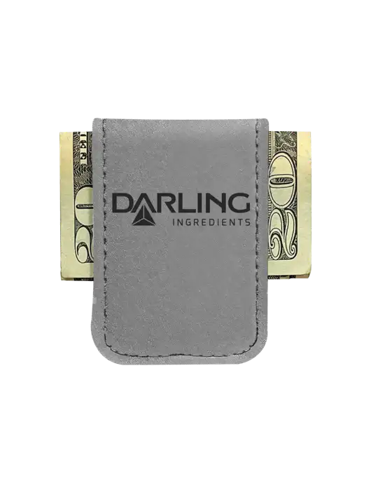 Gray Leatherette Money Clip w/Darling Ingredients Logo