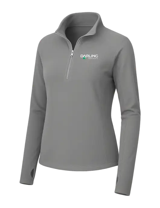 Womens Medium Grey Microfleece 1/2 Zip Pullover w/Darling Ingredients Logo
