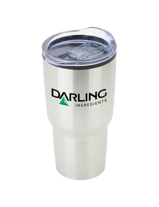 Odyssey Silver 30 oz Travel Tumbler w/Darling Ingredients Logo