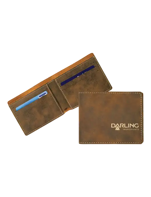 Rustic Leatherette Bifold Wallet w/Darling Ingredients Logo