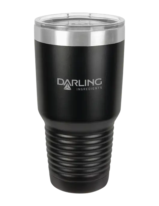 Polar Camel 30 oz Powder Coated Black Vacuum Insulated Tumbler w/Darling Ingredients Logo