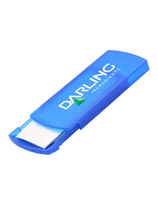 Slide Right Blue Bandage Dispenser w/Darling Ingredients Logo