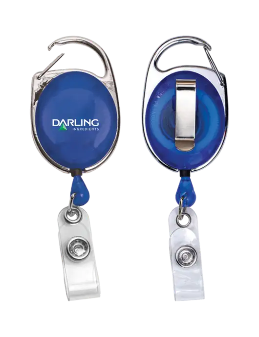 Royal Carabiner Style Badge Reel and Badge Holder w/Darling Ingredients Logo