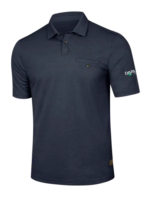TravisMathew Navy Sunsetters Pocket Polo w/Darling Ingredients Logo