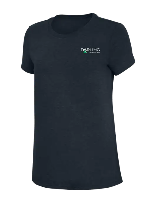 Womens Simply Soft Navy 4.5oz Poly/Combed Ring Spun Cotton T-Shirt w/Darling Ingredients Logo