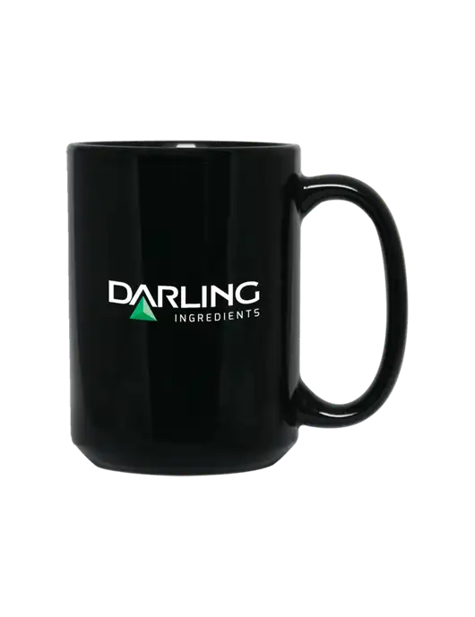 15 oz Black Ceramic Mug w/Darling Ingredients Logo