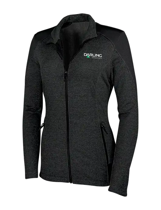 Womens Black Grid Fleece Jacket w/Darling Ingredients Logo