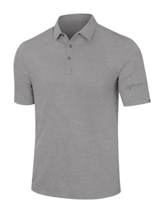 TravisMathew Light Grey Heather Sunnyvale Polo w/Darling Ingredients Logo