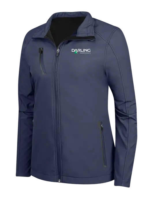 Navy Womens Welded Softshell Jacket w/Darling Ingredients Logo
