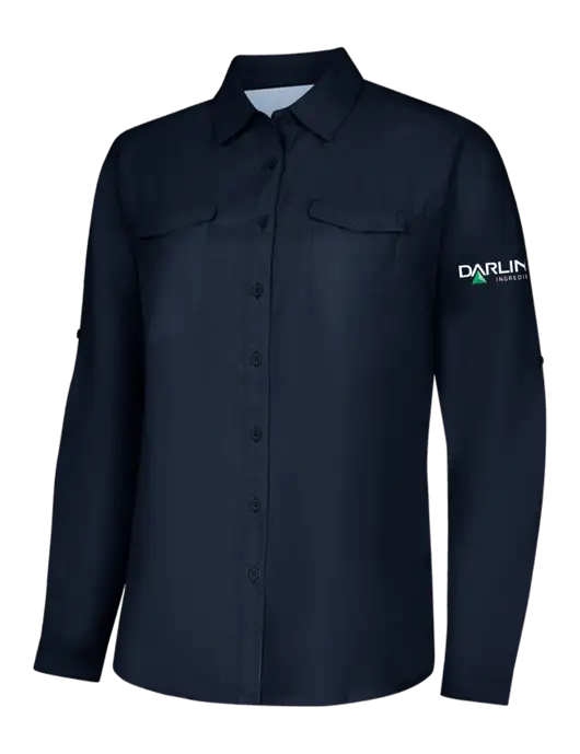 Womens Navy Long Sleeve UV Daybreak Shirt w/Darling Ingredients Logo