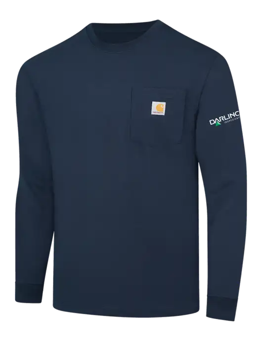 Carhartt Navy Workwear Pocket Long Sleeve T-Shirt w/Darling Ingredients Logo