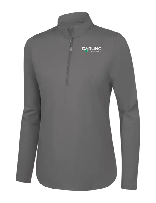  Womens Dark Medium Grey C-FREE Double Knit 1/4-Zip w/Darling Ingredients Logo