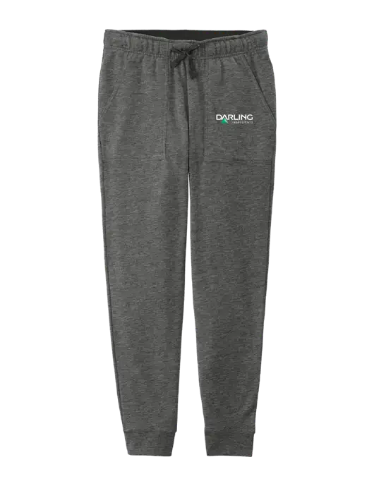 Womens Posicharge Tri-blend Wicking Dark Grey Heather Triad Solid Fleece Jogger w/Darling Ingredients Logo