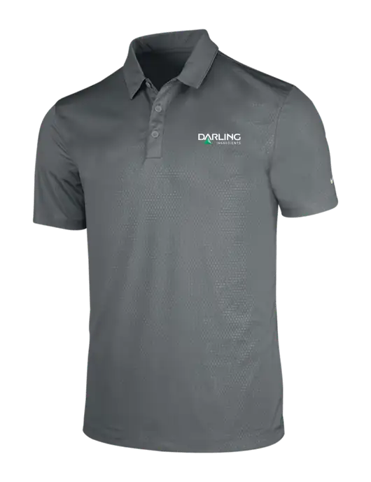 NIKE Medium Grey Dri-Fit Embossed Tri-Blade Polo w/Darling Ingredients Logo