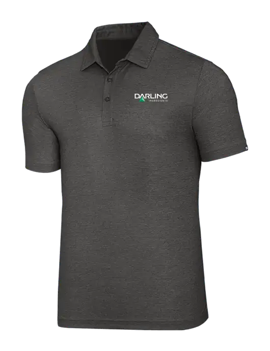 TravisMathew Black Heather Oceanside Polo w/Darling Ingredients Logo