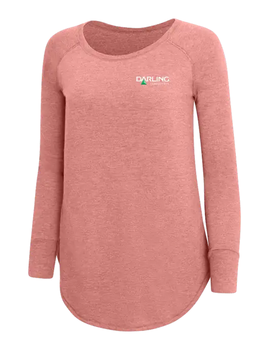 Womens Perfect Wide Collar Tunic Tri-Blend Blush Frost 4.5 oz T-Shirt w/Darling Ingredients Logo