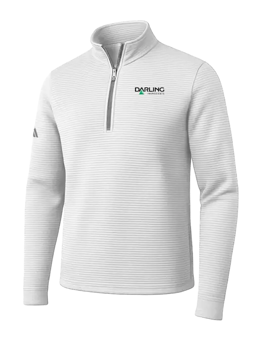 Adidas White Spacer Quarter-Zip Pullover w/Darling Ingredients Logo