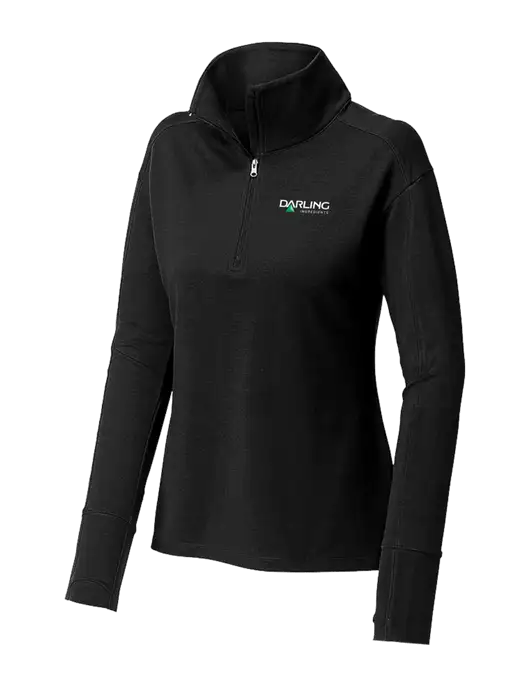 Womens Sport-Wick Flex Fleece Black 1/4-Zip w/Darling Ingredients Logo
