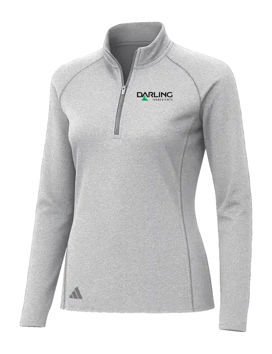 Adidas Womens Light Grey Heather Space Dyed Quarter-Zip Pullover  w/Darling Ingredients Logo