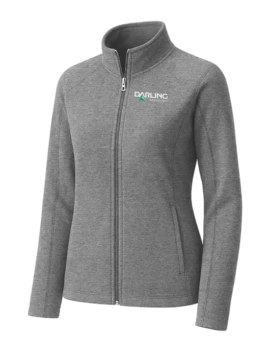 Medium Grey Womens Heather Microfleece Full-Zip Jacket w/Darling Ingredients Logo