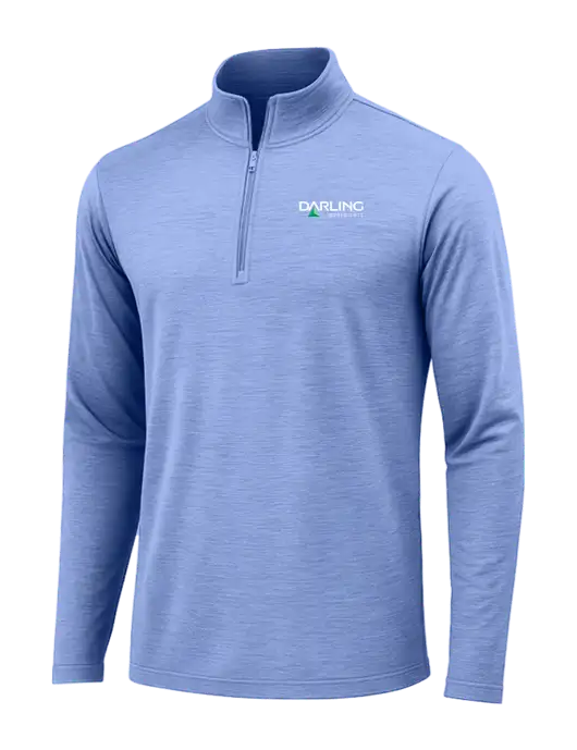 True Royal Heather Posicharge Tri-Blend Wicking 1/4 Zip Pullover w/Darling Ingredients Logo
