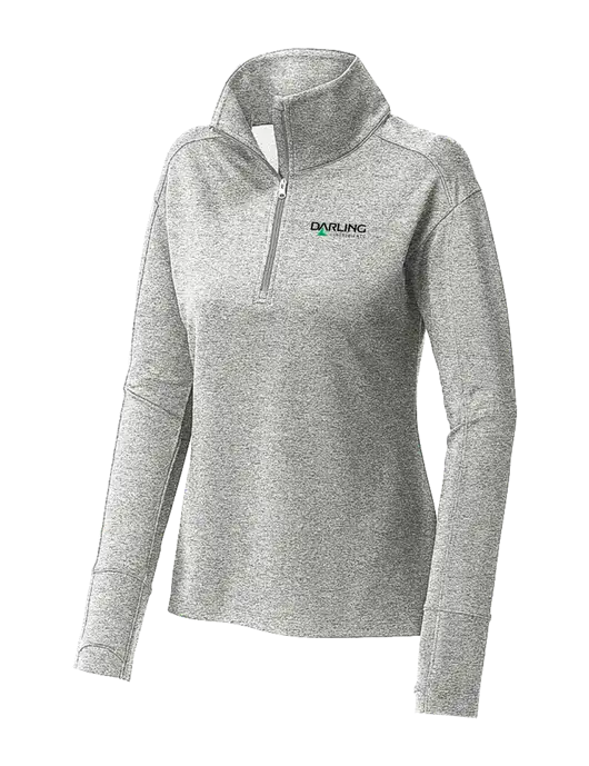 Womens Sport-Wick Flex Fleece Light Grey Heather 1/4-Zip w/Darling Ingredients Logo