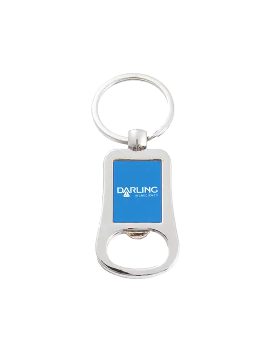 Silver & Blue Bottle Opener Keychain w/Darling Ingredients Logo