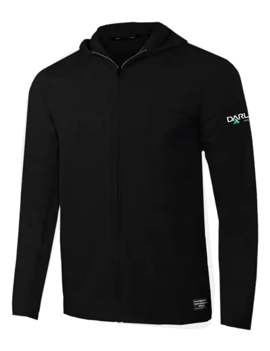 TravisMathew Black Balboa Hooded Full-Zip Jacket w/Darling Ingredients Logo