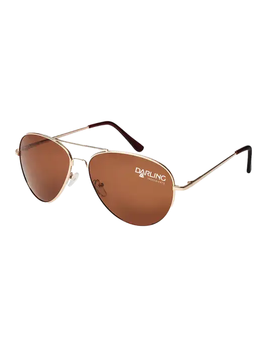 Aviator Coffee Brown with Gold Sunglasses  w/Darling Ingredients Logo