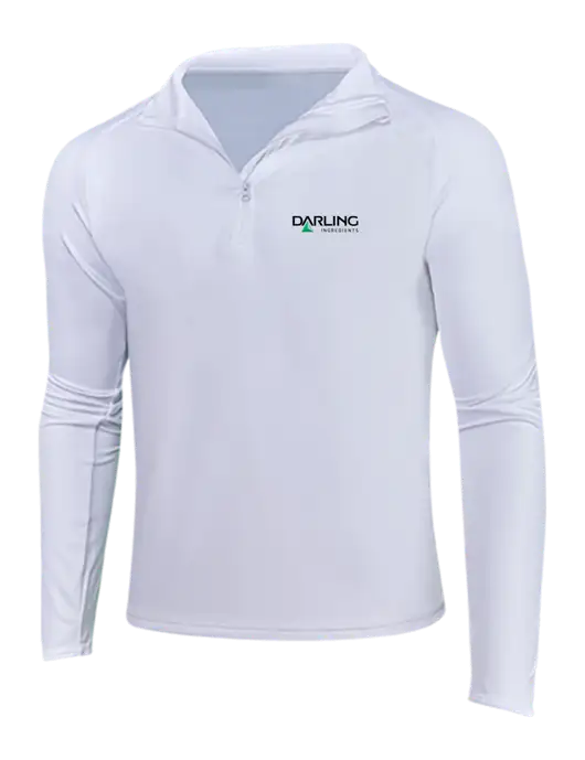 White Sport Wick Stretch 1/4 Zip Pullover w/Darling Ingredients Logo