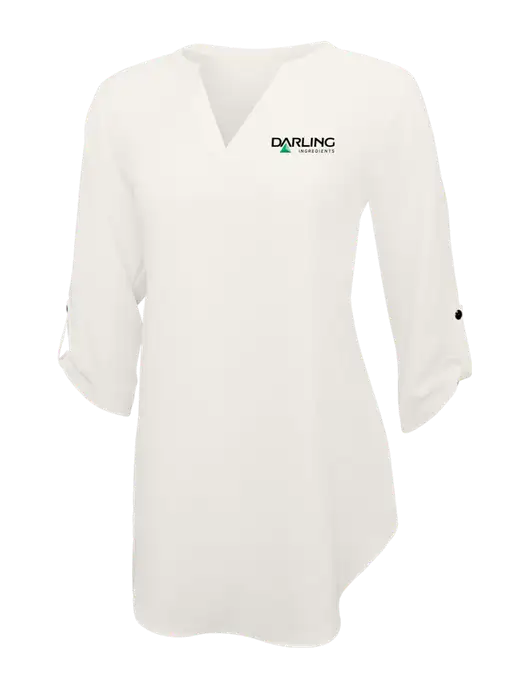 Ivory Womens 3/4 Sleeve Tunic Blouse w/Darling Ingredients Logo