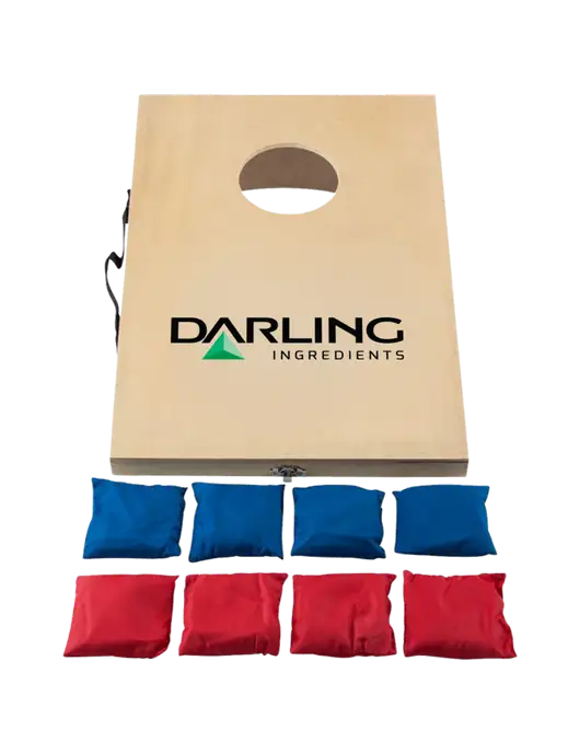 Mini 10 1/2" x 15 3/4" Wood Cornhole Game w/Darling Ingredients Logo