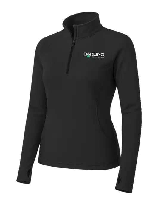 Charcoal Grey Womens Sport Wick Stretch 1/4 Zip Pullover w/Darling Ingredients Logo