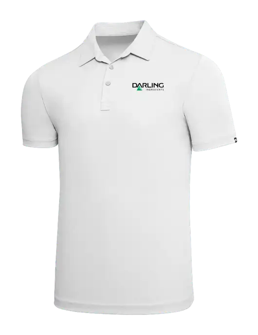 TravisMathew White Solid Oceanside Polo w/Darling Ingredients Logo