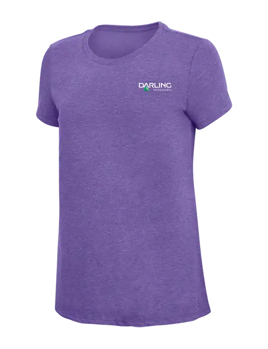 Womens Simply Soft Purple Frost 4.5oz  Poly/Combed Ring Spun Cotton T-Shirt w/Darling Ingredients Logo